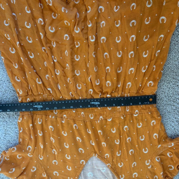 Idyllwind by Miranda Lambert XL Horseshoe Print Dress Smocked Waist V-Neck - Picture 11 of 11